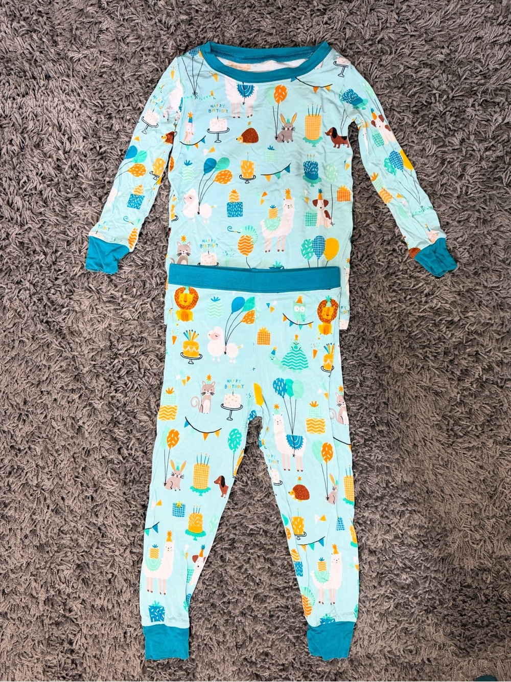 Little Sleepies Blue Party Animals 2-Piece Set — 18–24M